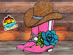 Boots With Cowboy Hat Freshie